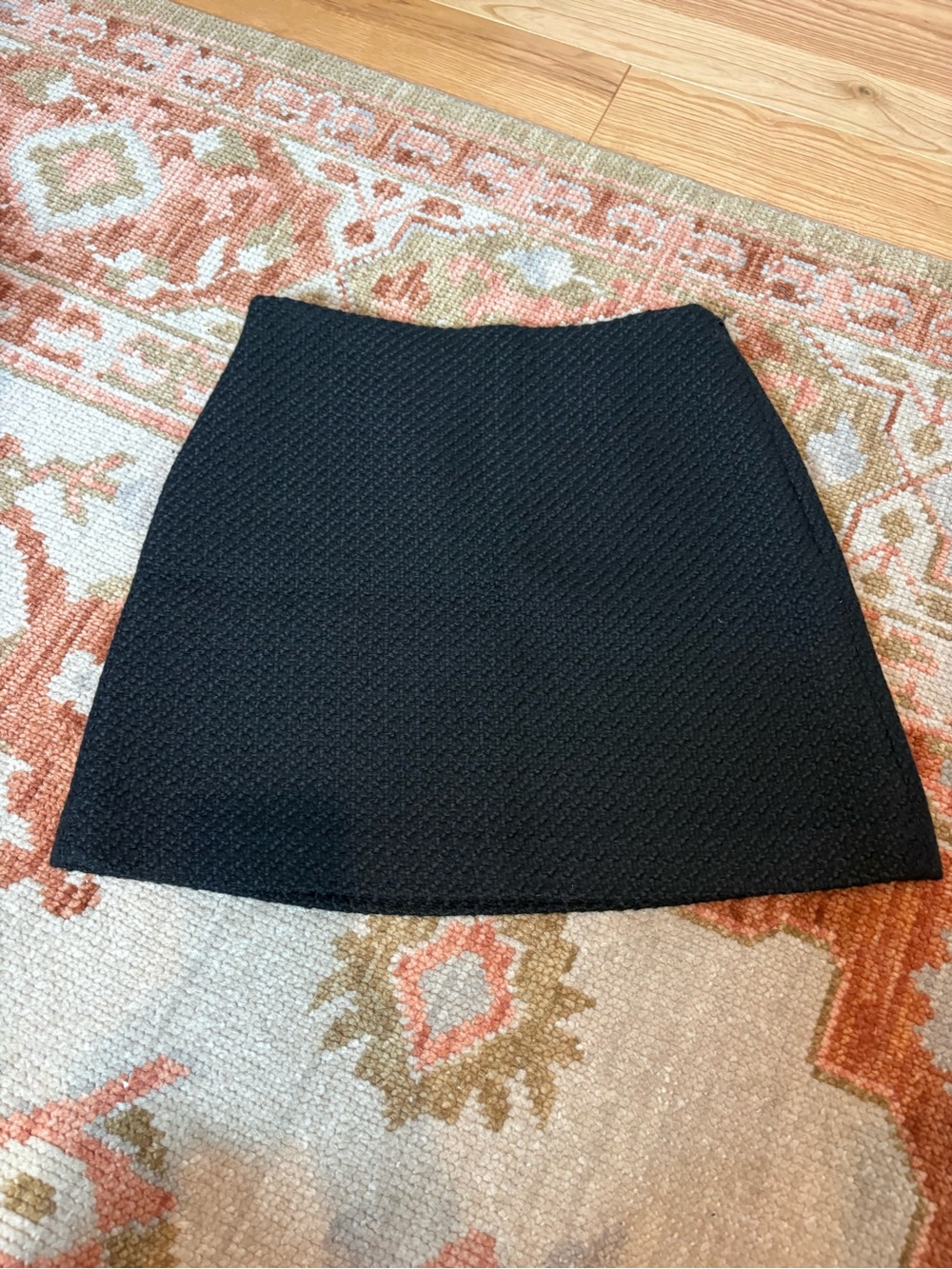 Theory Black Textured Mini Skirt